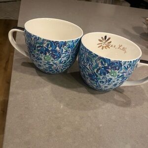 Lilly Pulitzer Vibrant Blue and Green Mugs